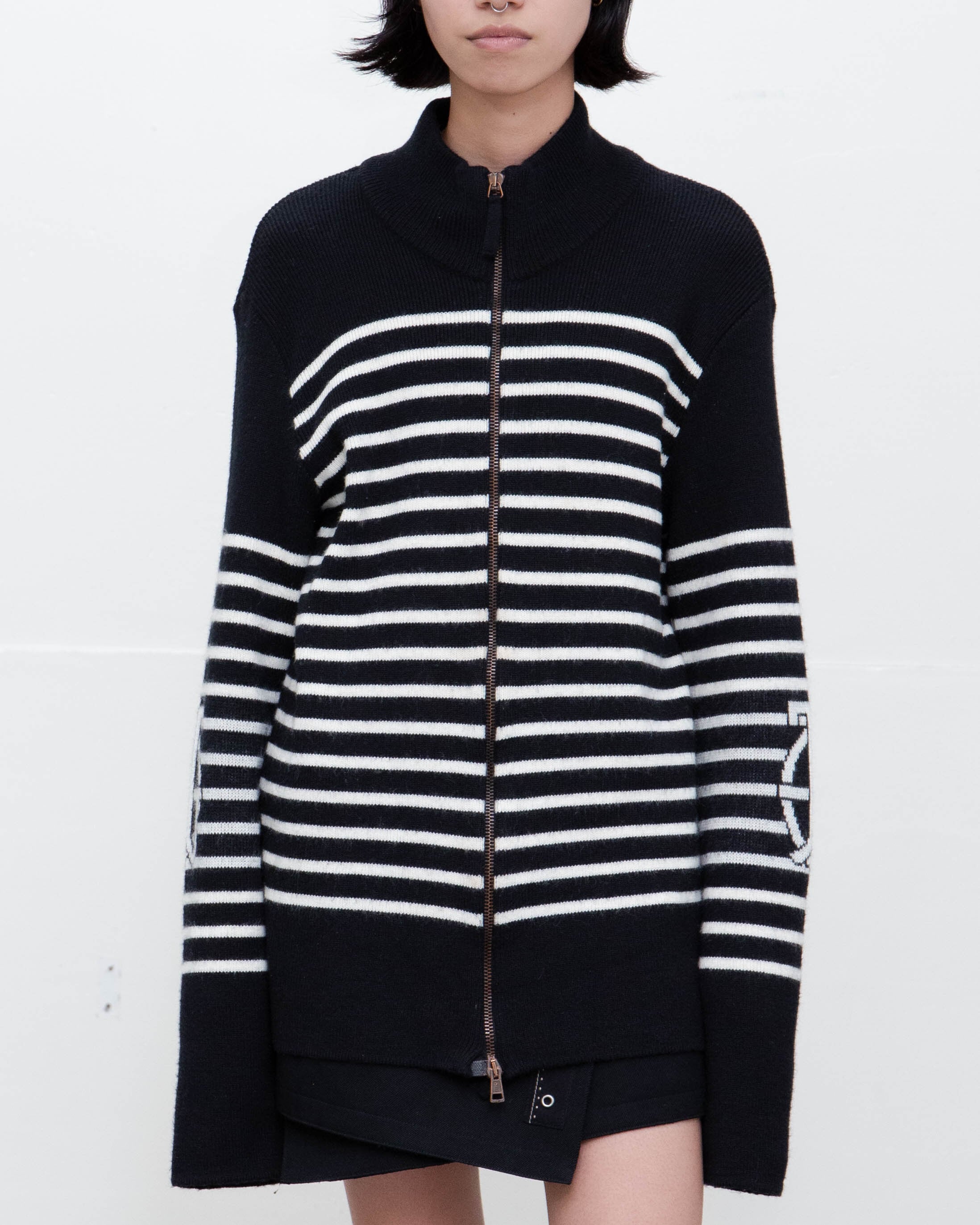 1990s Jean Paul Gaultier - striped zip-up knit jacket | LUIK FINN
