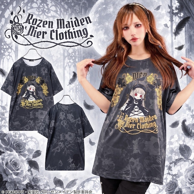 ローゼンメイデン×NIERコラボデザイン HALF SLEEVE CUTSEW【水銀燈】☆缶バッジ付き☆
