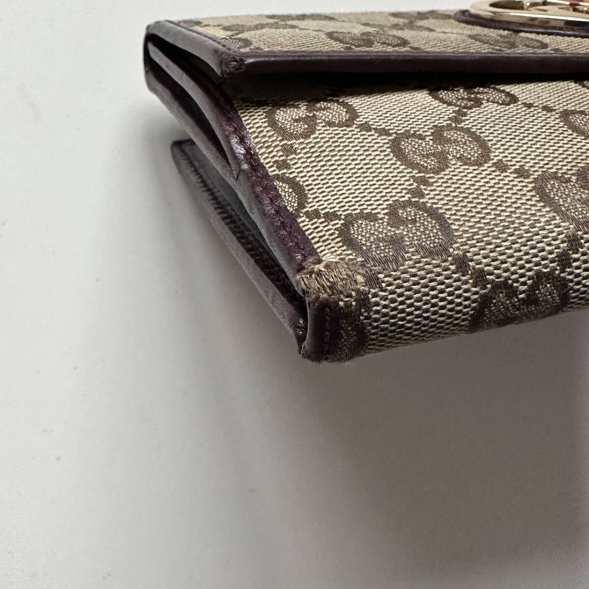 グッチ GUCCI 二つ折り財布 グッチシマ キャンバス ラブリーハート