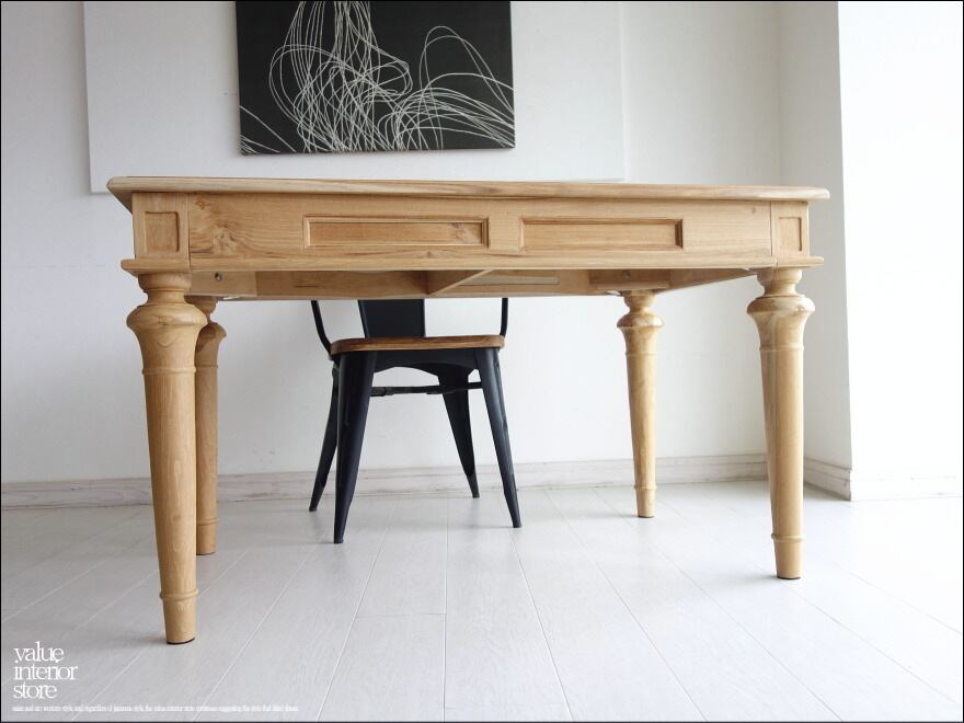 チーク無垢材 ダイニングテーブルEuntiN120 食卓テーブル デスク 手作り 机 シンプル ナチュラル 送料無料 世界三大銘木 W120×D75cm