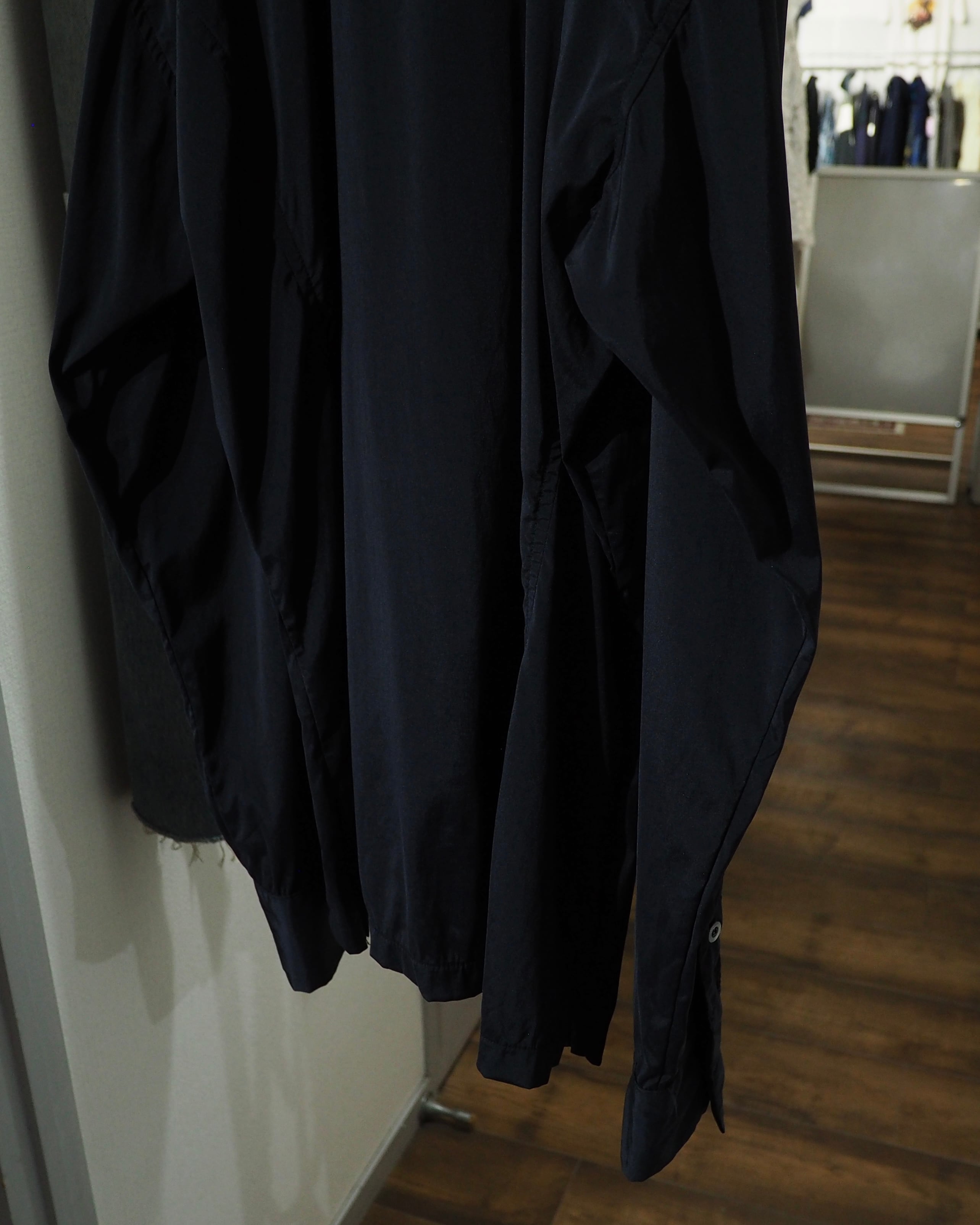 1990 - 00s " 5351 Pour Les Hommes " Black Pointed Collar Archive Drape Shirt
