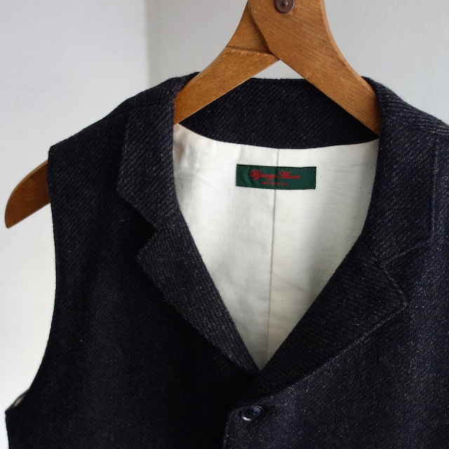 tweed frock vest / black