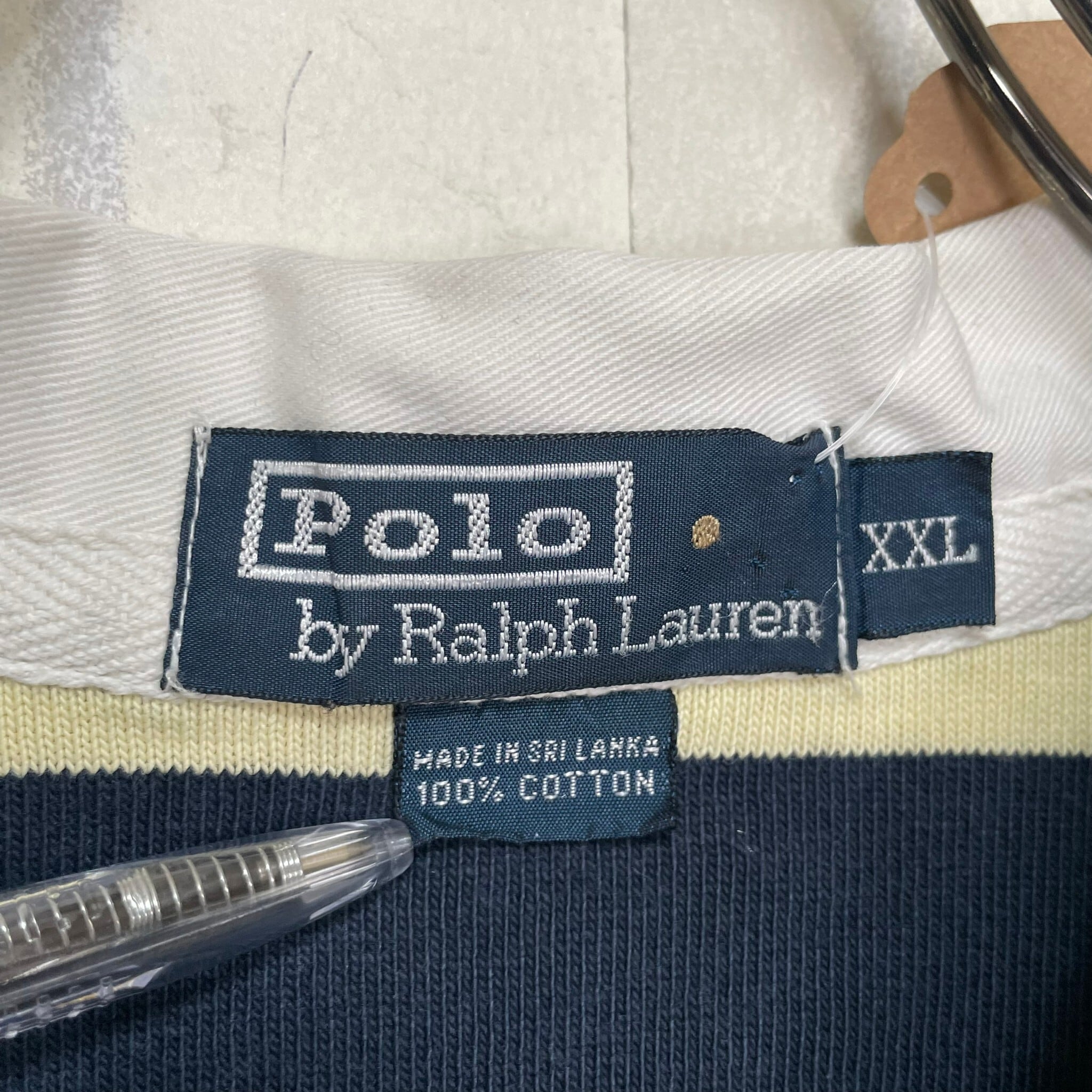 POLO by RALPH LAUREN ラガーシャツ 2XL 刺繍 ボーダー | 古着屋 POLO by RALPH LAUREN ラガーシャツ 2XL 刺繍 ボーダー | 古着屋