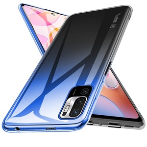 【数量限り】対応 Xiaomi Redmi Note 10 JE ケース Redmi Note 10T 用 ケース クリア 薄型 TPU 耐衝撃 グラデーション色 指紋防止 ストラップホール付き 擦り傷防止 軽量 人気 スマホケース カメラ保護 スマホケース Note 10 JE 専用 ブルーブラック