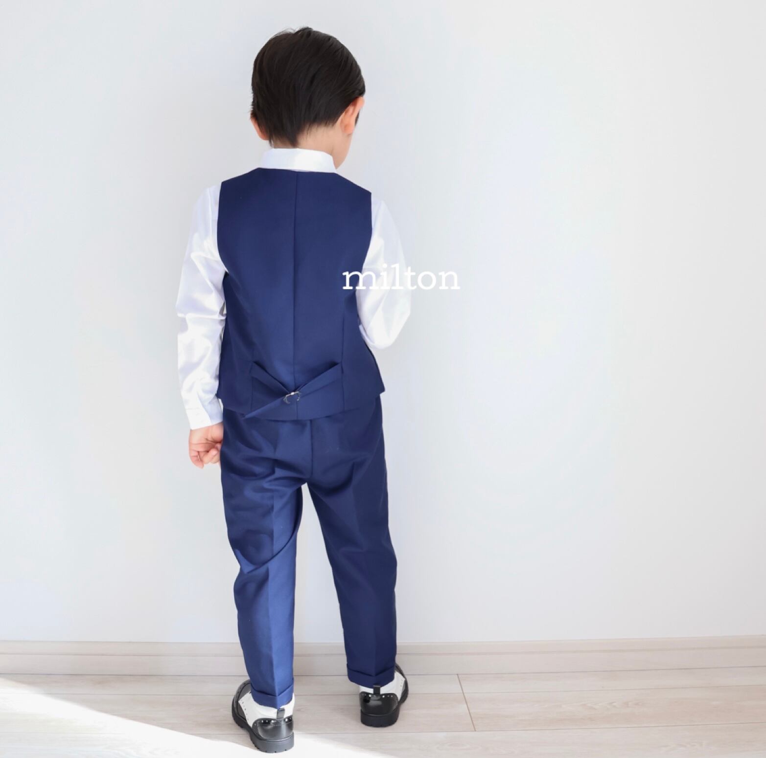 即納【ネイビーベスト付きジャケットスーツ】90 100 110 120 130 140