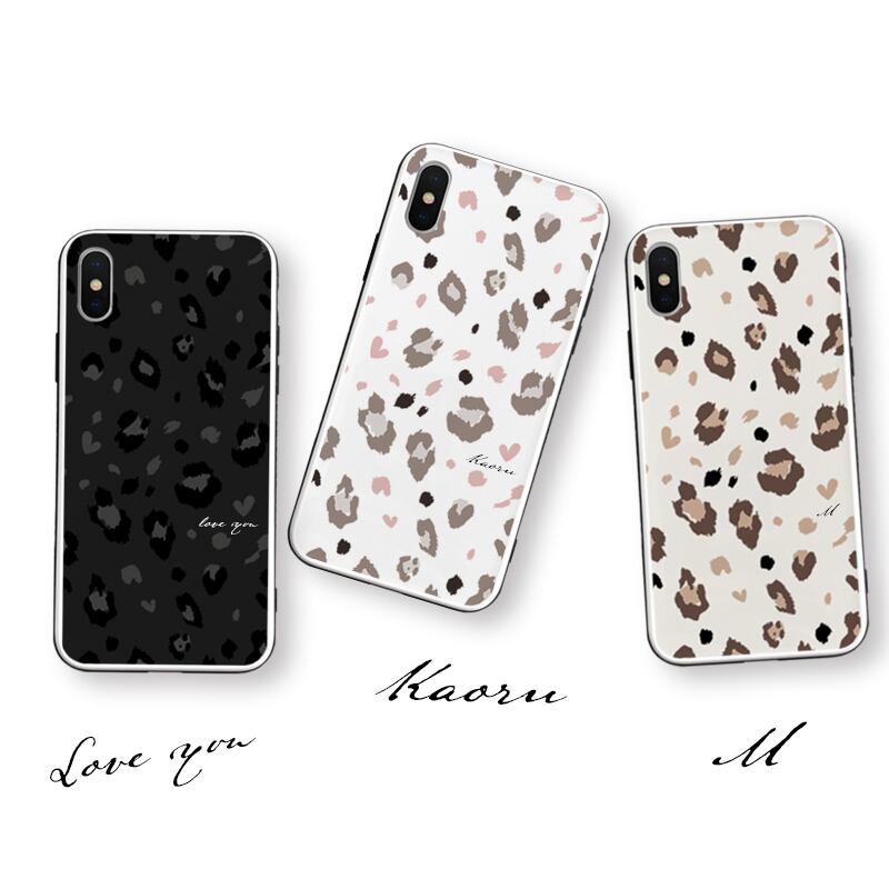 Leopard♡ ヒョウ柄×ハート 強化ガラスケース iPhoneケース | LUCK OUT