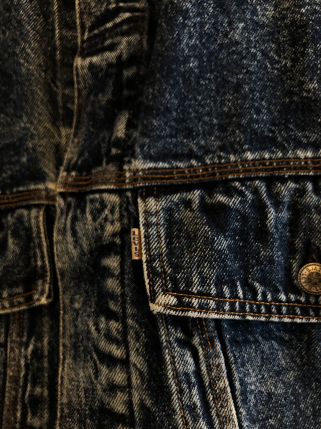 Made in USA 1980's~ buckle back Acid denim jacket／S size