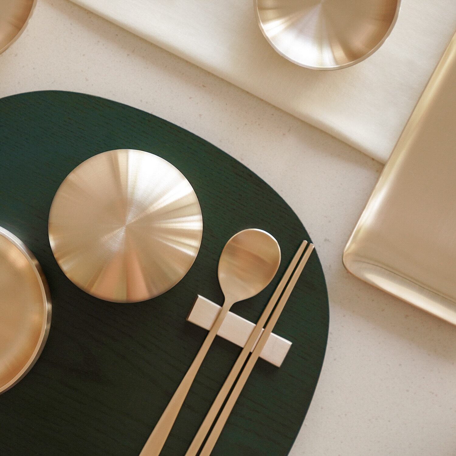 真鍮食器】スプーンと箸2人セット ＋ スプーンと箸カバー | HADA