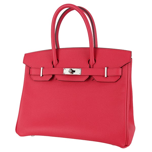 Used HERMES エルメス バーキン30 ヴォーエプソン ローズエクストレーム ピンク ハンドバッグ トートバッグ 超美品