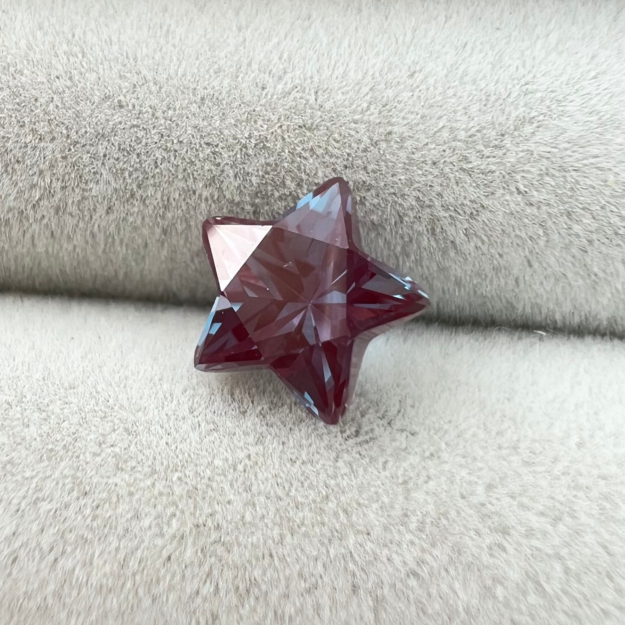 【妖艶な星】再結晶アレキサンドライト スターカット ルース カラーチェンジ