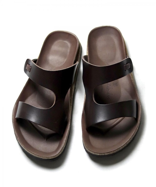 Italian Leather Foot Bed Sandal　Dark Brown