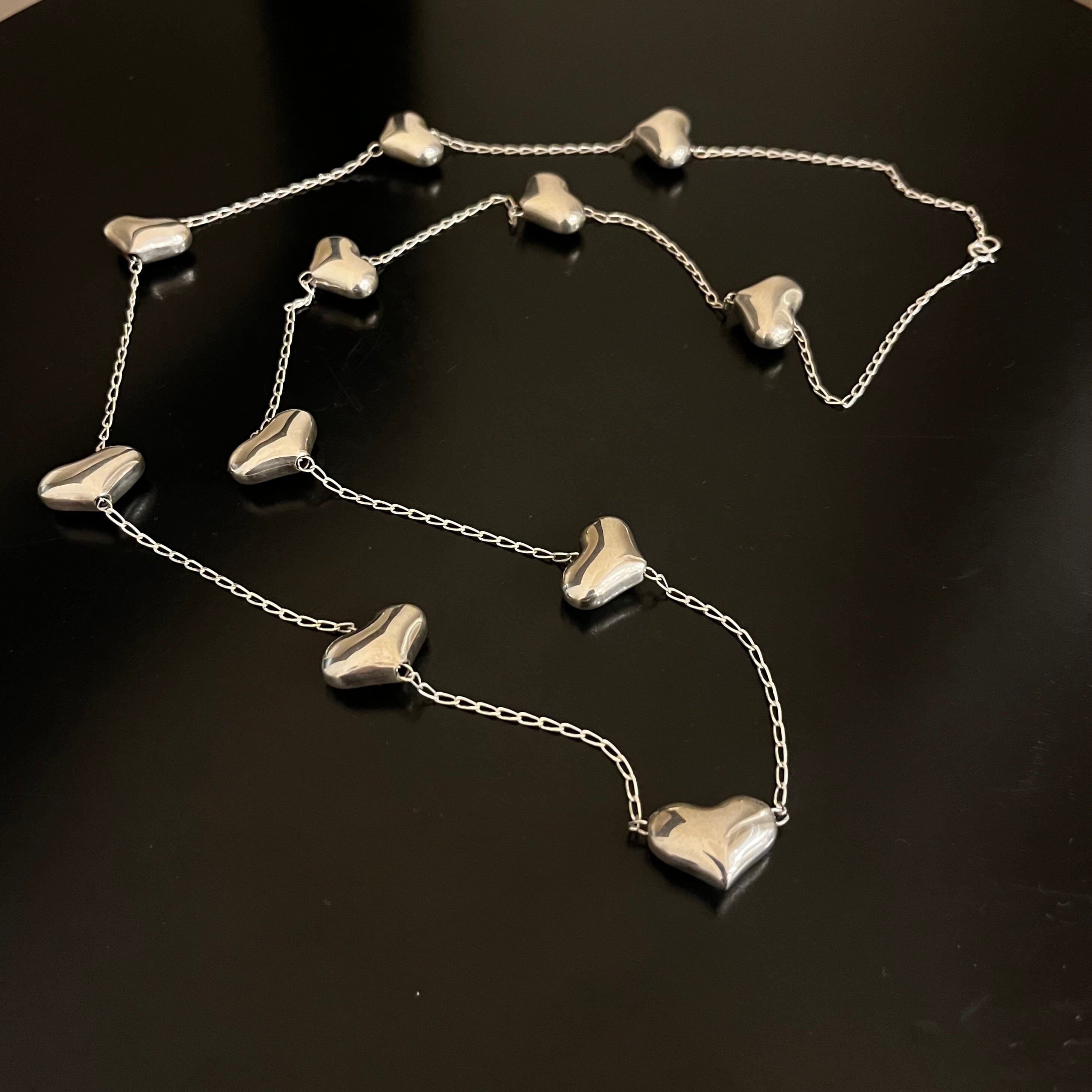 65cm Tiny chain heart necklace from Mexico | BASENOTES 65cm Tiny chain heart necklace from Mexico | BASENOTES