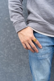 【half square signet ring】 / GOLD