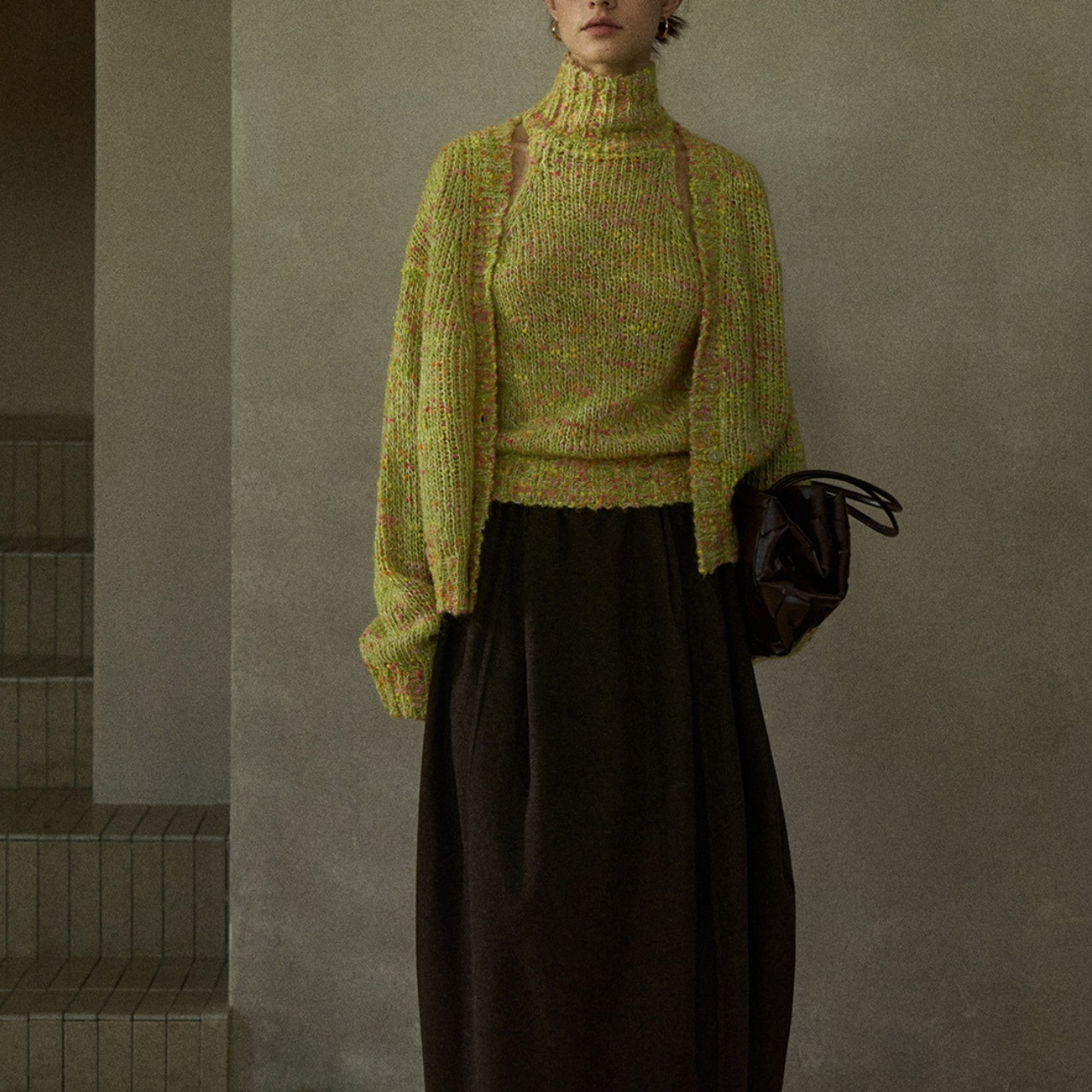 Speckled Knit Cardigan T3773