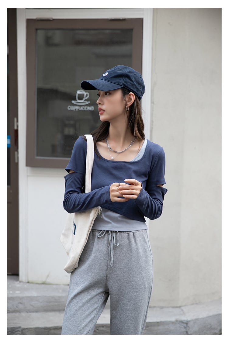 ダメージ加工Tシャツ レディース トップス 長袖 プルオーバー