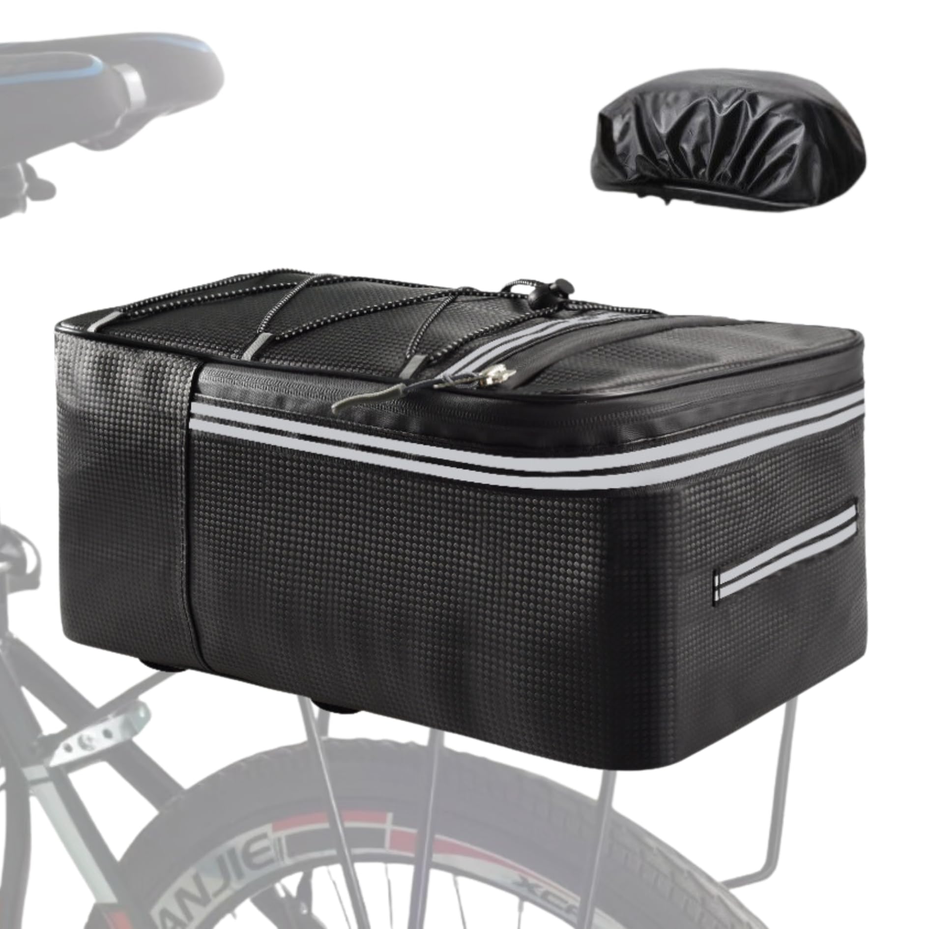【数量限り】リアバッグ パニアバッグ 自転車 大容量 大型 防水 サイドバッグ キャリア バッグ 後 ろ 荷台 荷物 後ろ台 後ろ 付 おしゃれ 反射板 カバー (12Lカバー付)