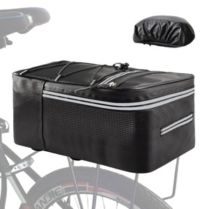 【数量限り】リアバッグ パニアバッグ 自転車 大容量 大型 防水 サイドバッグ キャリア バッグ 後 ろ 荷台 荷物 後ろ台 後ろ 付 おしゃれ 反射板 カバー (12Lカバー付)