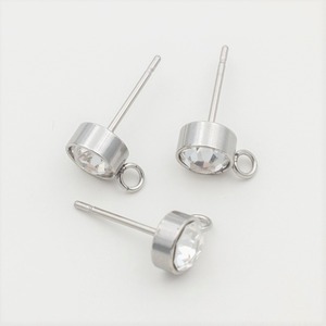 【A817】SUS304 ピアス　A級ガラス　2個