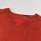 90s TOMMY HILFIGER トミーヒルフィガー クルーネック コットン ニット セーター サイズ L /レンガ色 テラコッタ系/ビンテージ