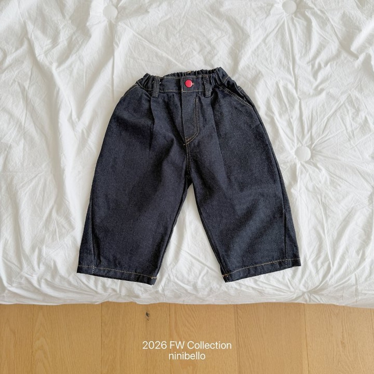 韓国子供服 / ninibello / Tommy Heart Denim Pants  / デニムパンツ *XS~XXL*