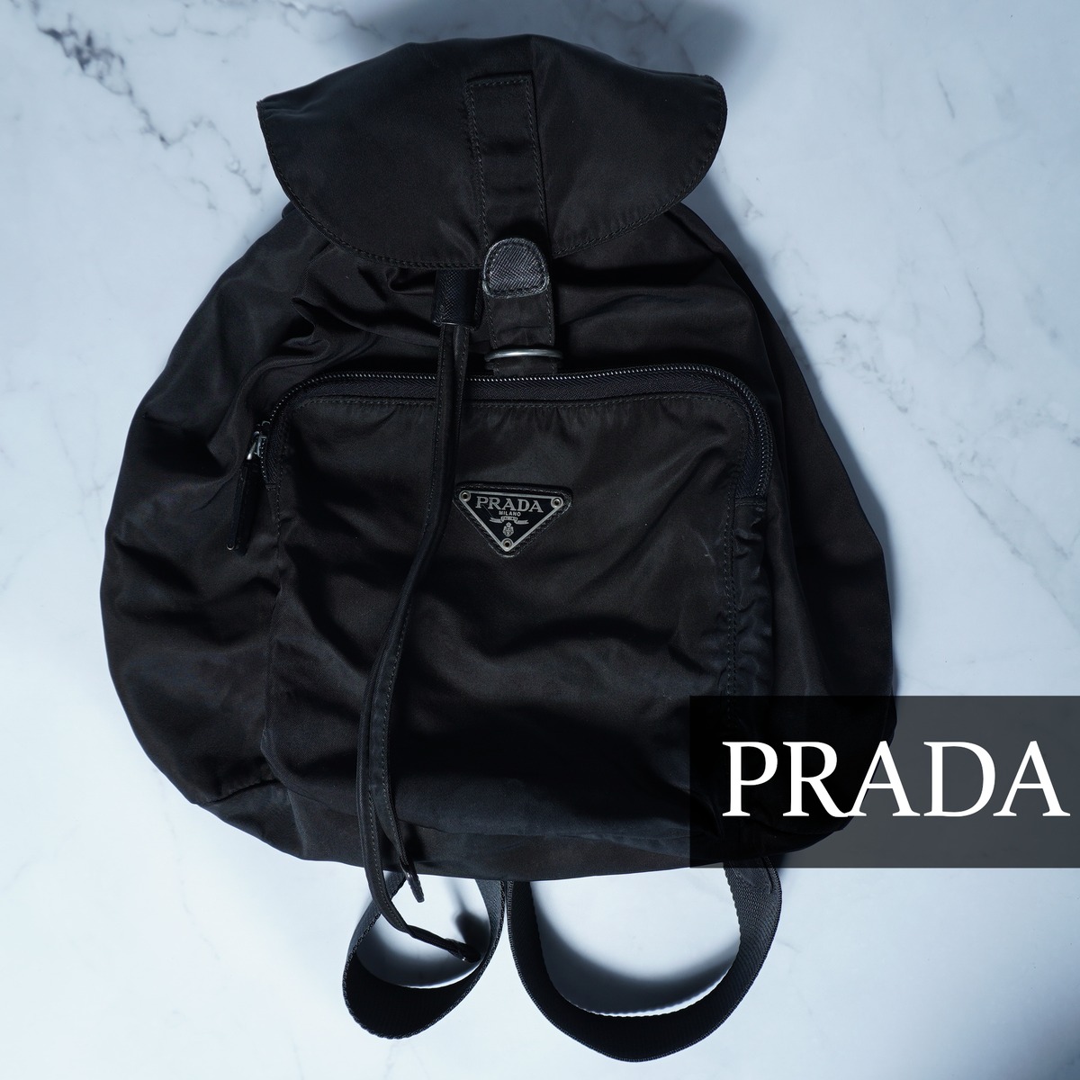 PRADA】プラダ ”三角プレートロゴ”ヴェラ高密度ナイロン・レザー切替
