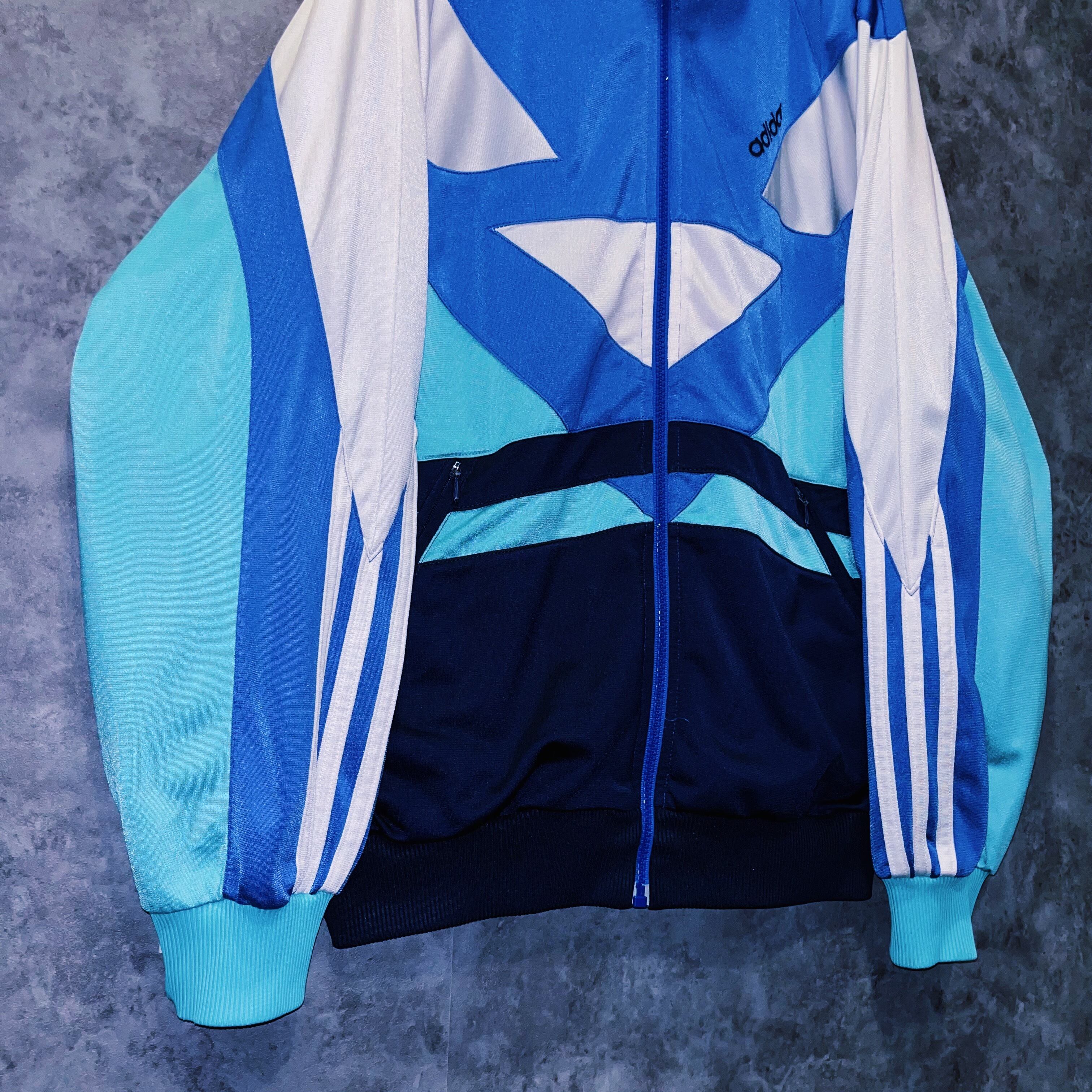 adidas 1980年ビンテージストライプジャケット 7/12☆adidas アディダス 80s デサント製 ナイロンジャケット/3