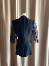 3D flower motif black jacket-4612-4