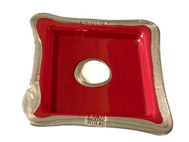 TRY TRAY SQUARE  Matt Red and Bronze  "Fish Design by Gaetano Pesce"  /  CORSI DESIGN