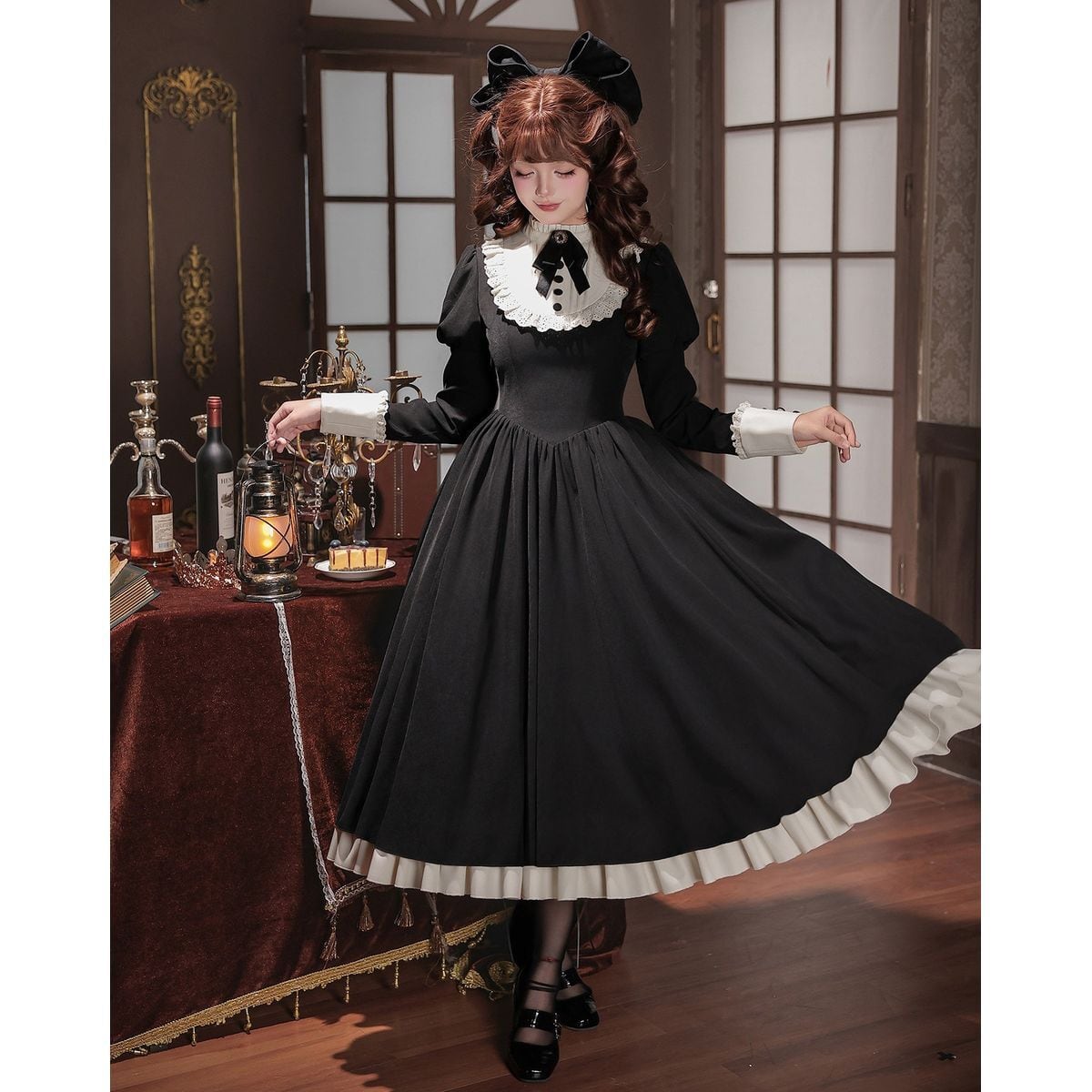 ヴィクトリアンメイドフリルロングワンピース | Maiden's Rêve