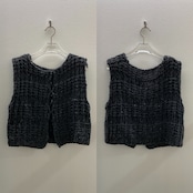 【予約:9月上旬入荷予定】ローゲージmixニットvest/チャコール