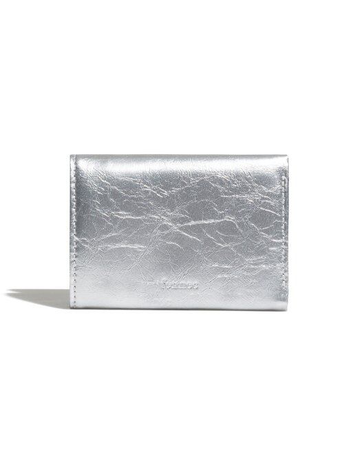 FENNEC] CRINKLE TRIANGLE TRIPLE WALLET D - SILVER | もごつ
