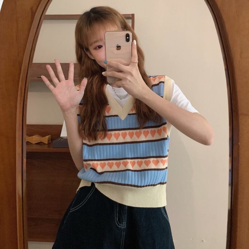 ニット サマーノースリーブルーズショート 夏物 1号婦人63754524798