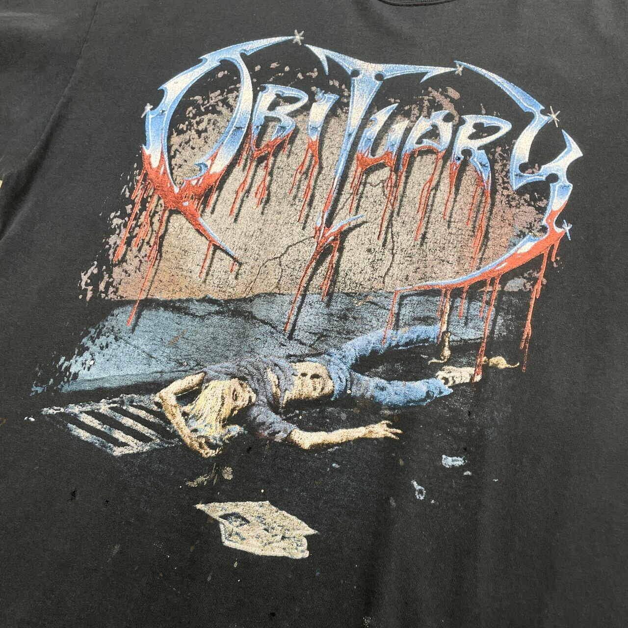 00年代 OBITUARY バンドTシャツ バンT SLOWLY WE ROT メンズXL相当 
