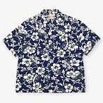 90s|Hilo Hattie The Hawaiian Original|ハワイアンシャツ|ネイビー フローラル ココナッツボタン XL|B