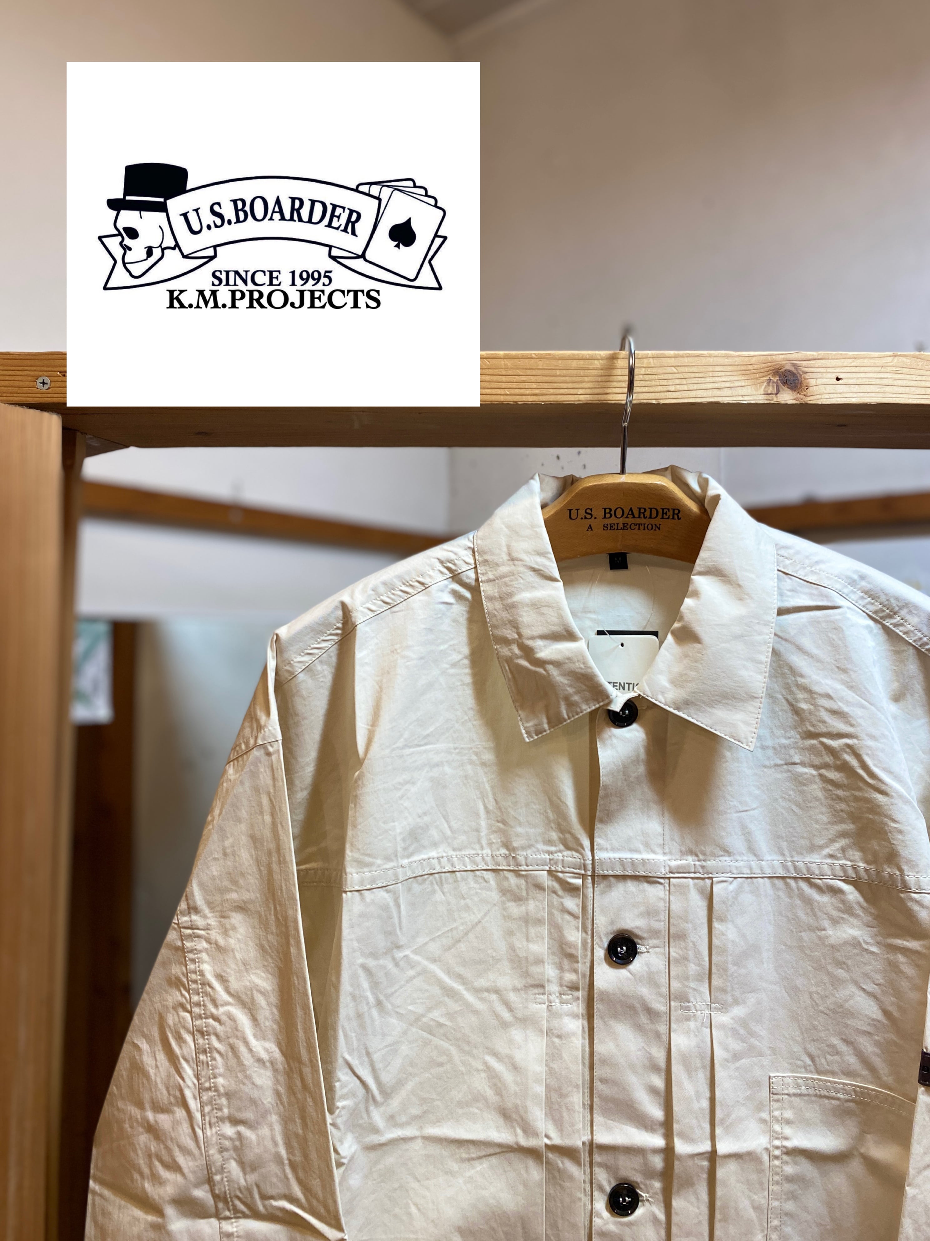 euro vintage cotton linen jacket アイボリー
