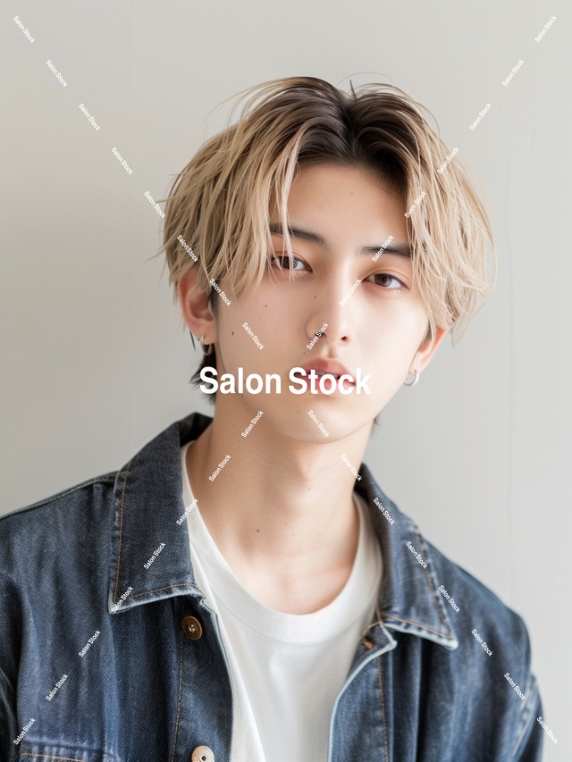 【メンズ】ハイトーンセンターパート