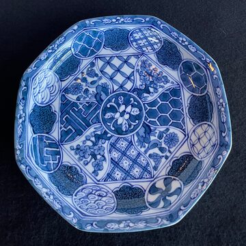 Japan Antique 大明年製 豆皿 江戸期 染付 古伊万里 馬 人物図 3寸皿 2 
