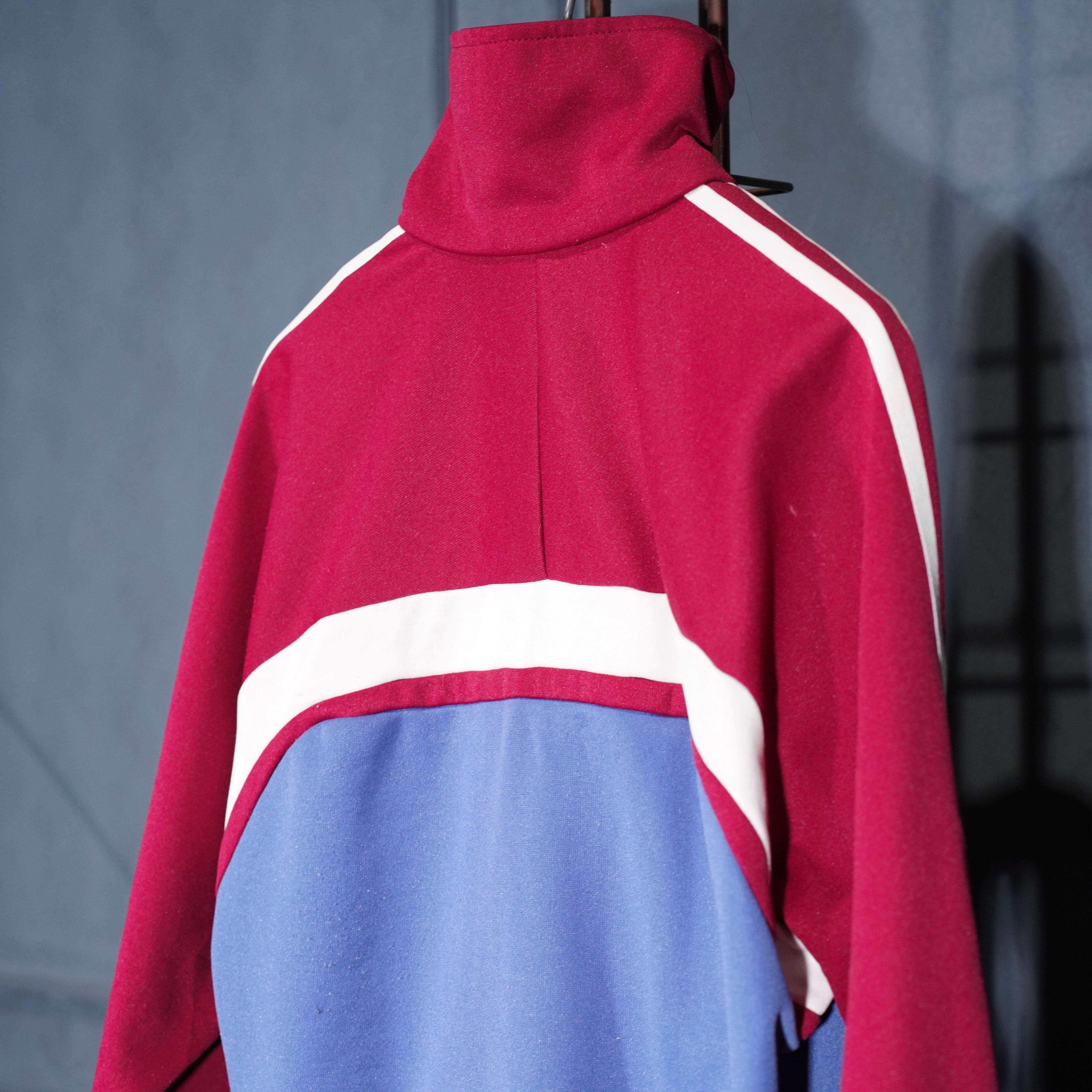 80's USA VINTAGE adidas LOGO EMBROIDERY DESIGN TRACK JACKET MADE