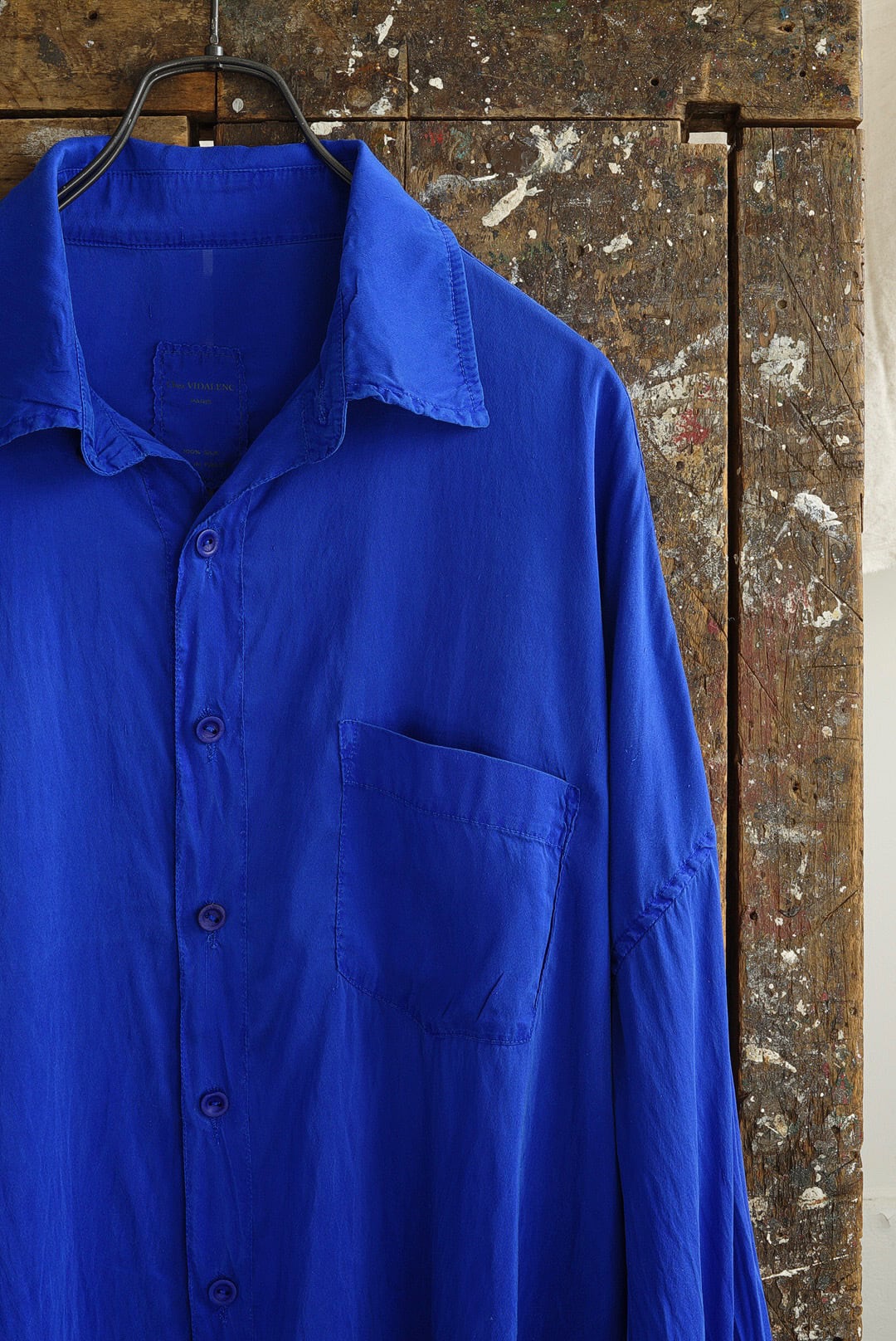 Chez VIDALENC ストライプシャツ CHEZ VIDALENC - SILK SHIRT AXL / HYDRANGEA | Brownie