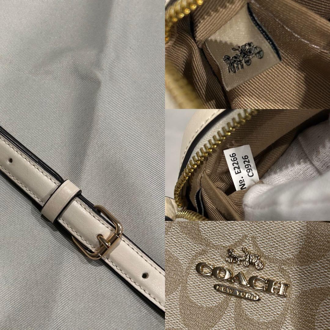 極美品 COACH コーチ シグネチャー柄 ミニショルダーバッグ レディース