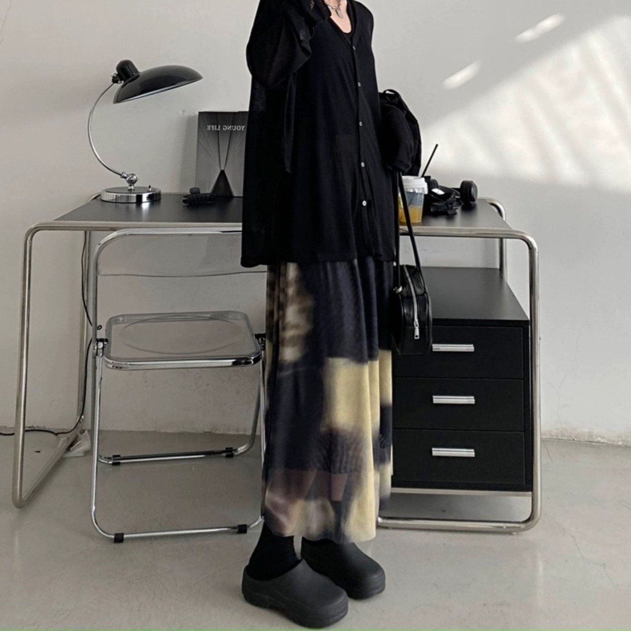 タイダイメッシュAラインスカート　0112