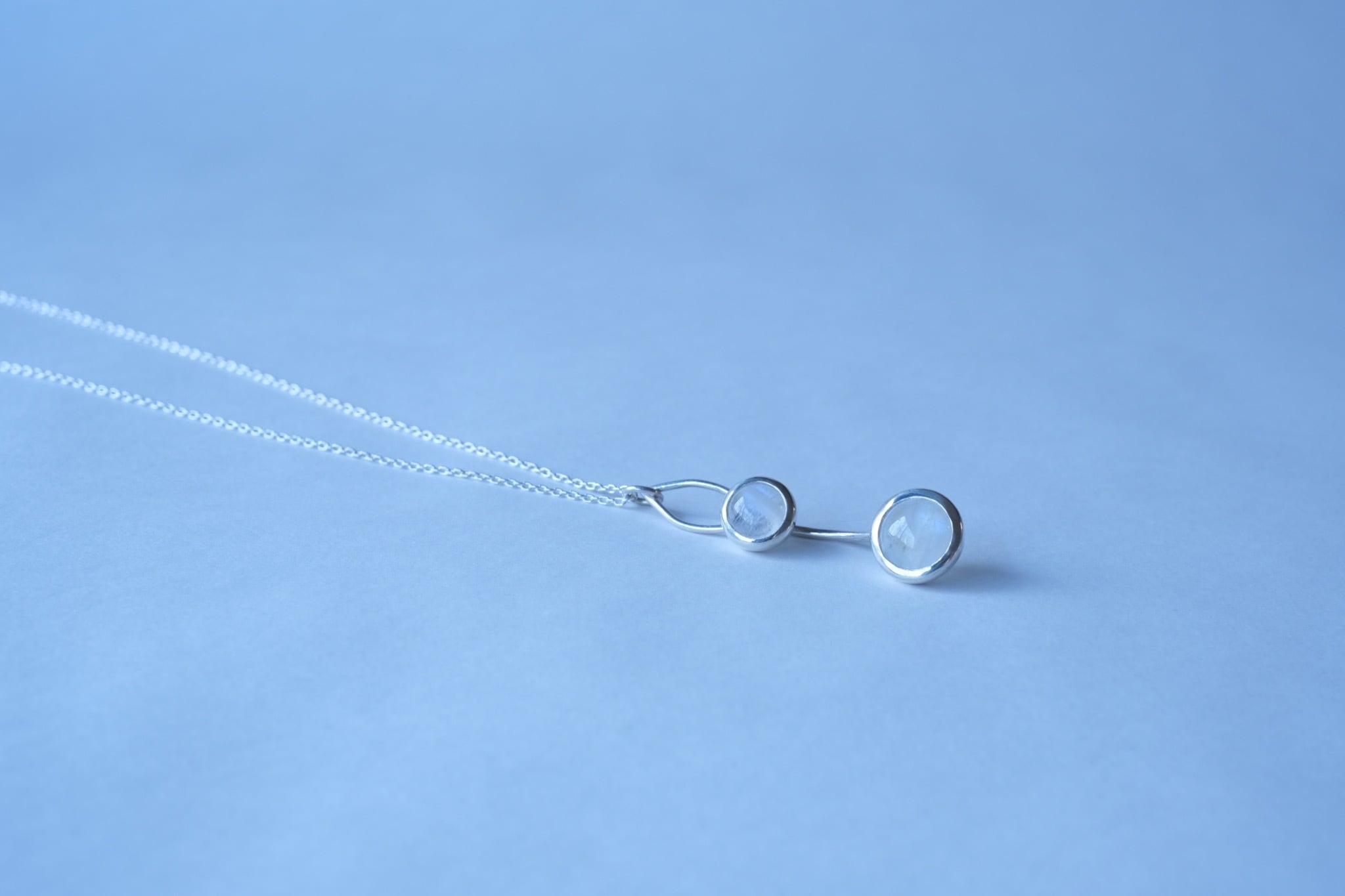 泡沫 ホワイトラブラドライト ネックレス no.254