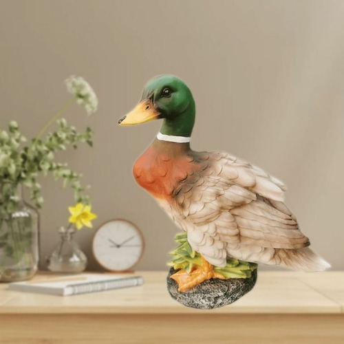かわいいアヒル 置物 鳥彫刻 アウトドア ガーデンレジンクラフト 庭 置物