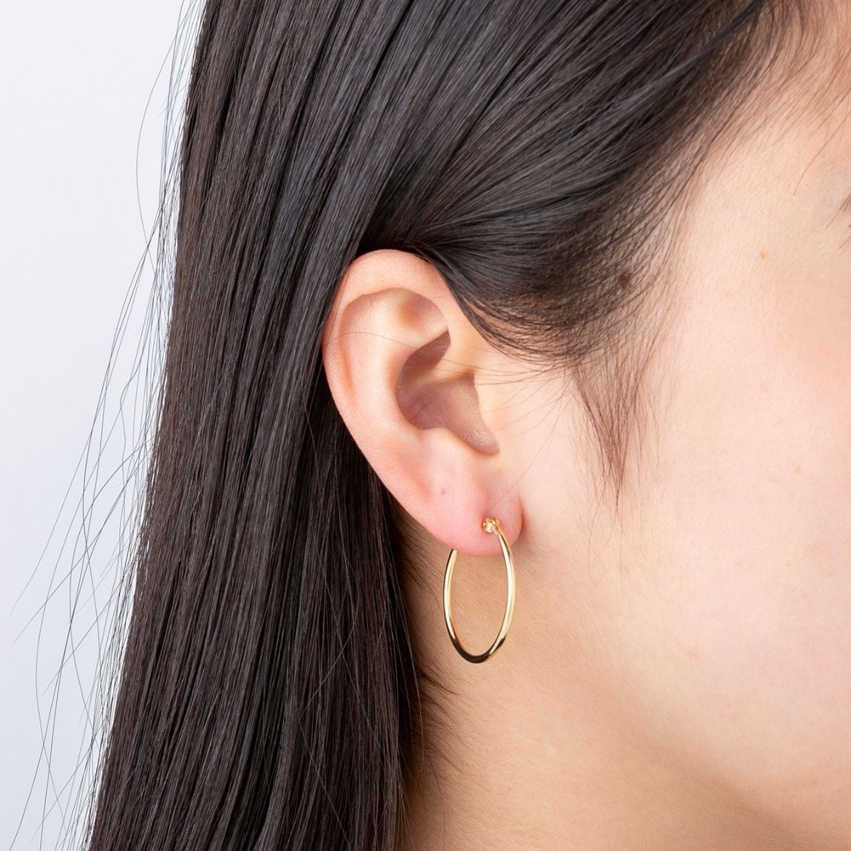 K18(ポストのみ) フープピアス 1,6mm×25mm | LumiNir 