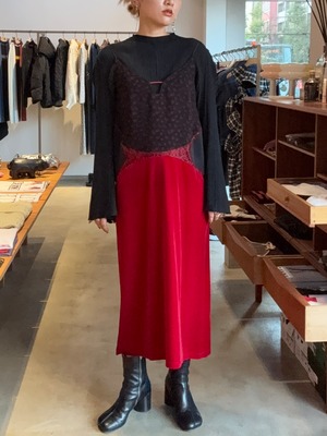 【25AW】Mame Kurogouchi マメ クロゴウチ / Cupro Triacetate Floral Jacquard Camisole Dress