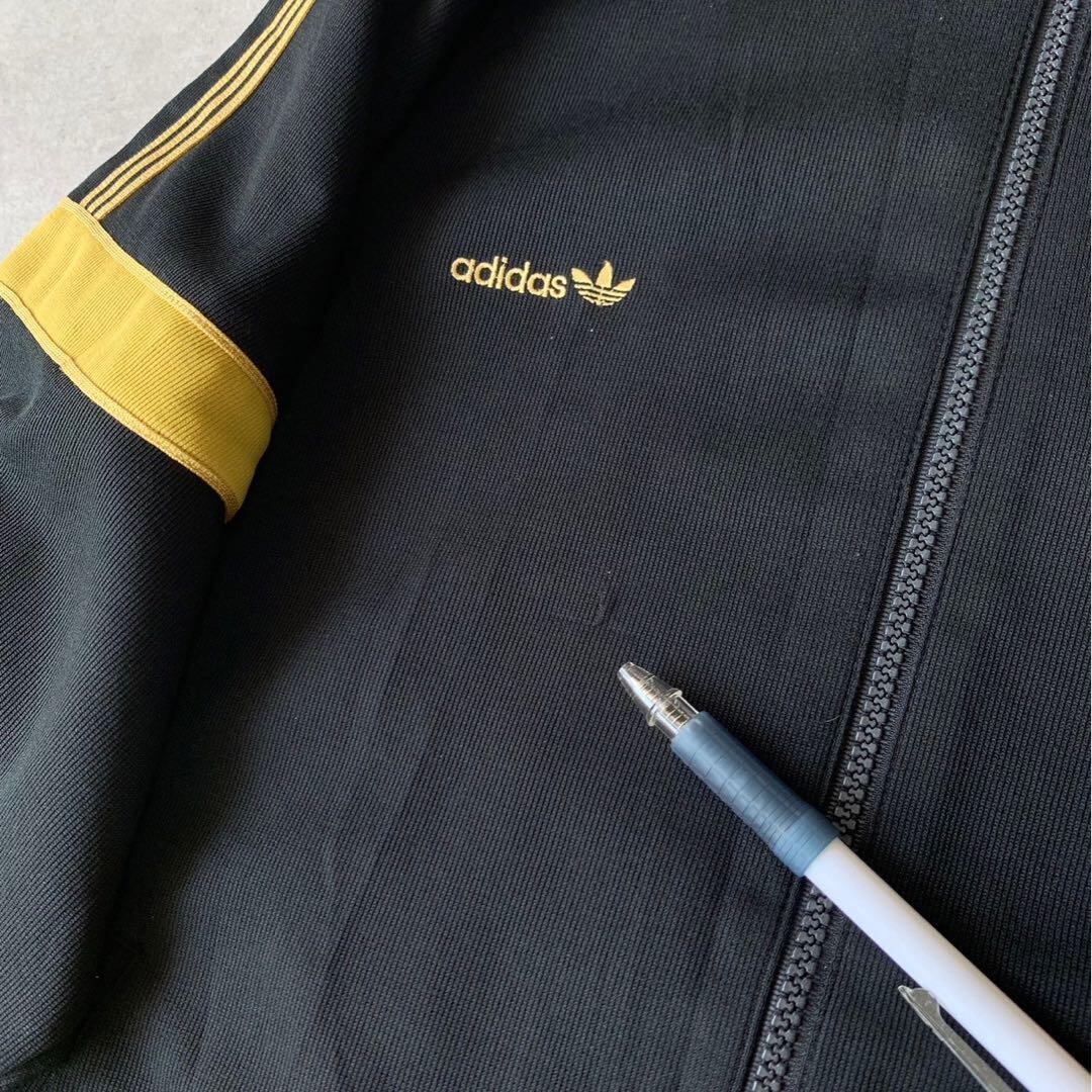 アディダス トラックジャケット 70s 80s ジャージ ビンテージ 黒 黄色