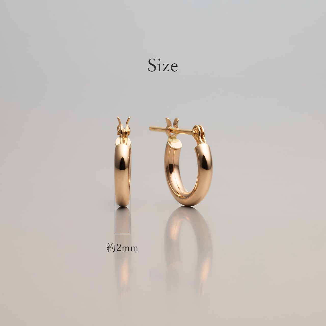 限定1ペア〉K18ピンクゴールド 直径10mm パイプフープピアス