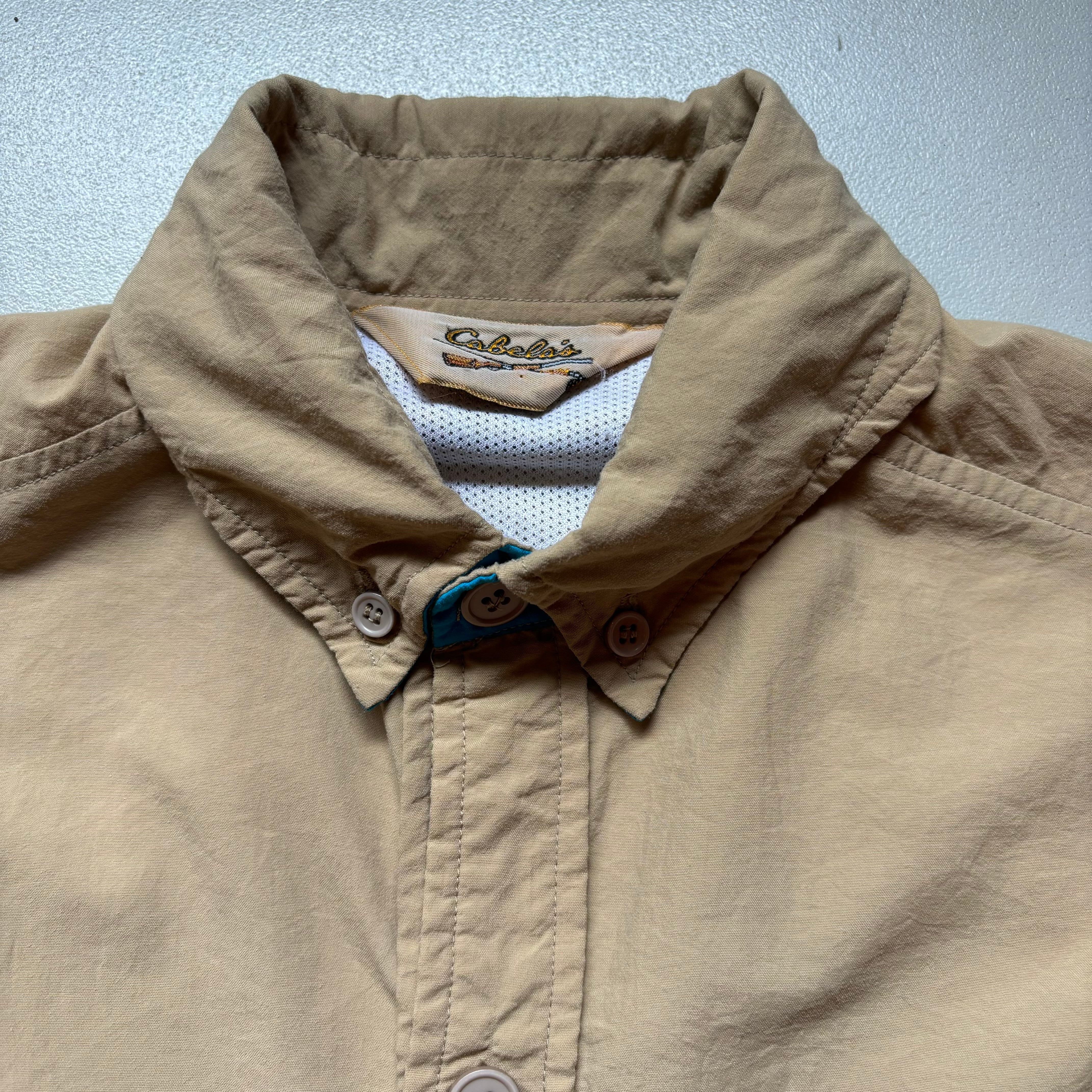海外輸入 インボイス 80s Cabela's カベラス 80年代 70年代 M” “size shirt nylon S/S 半袖シャツ