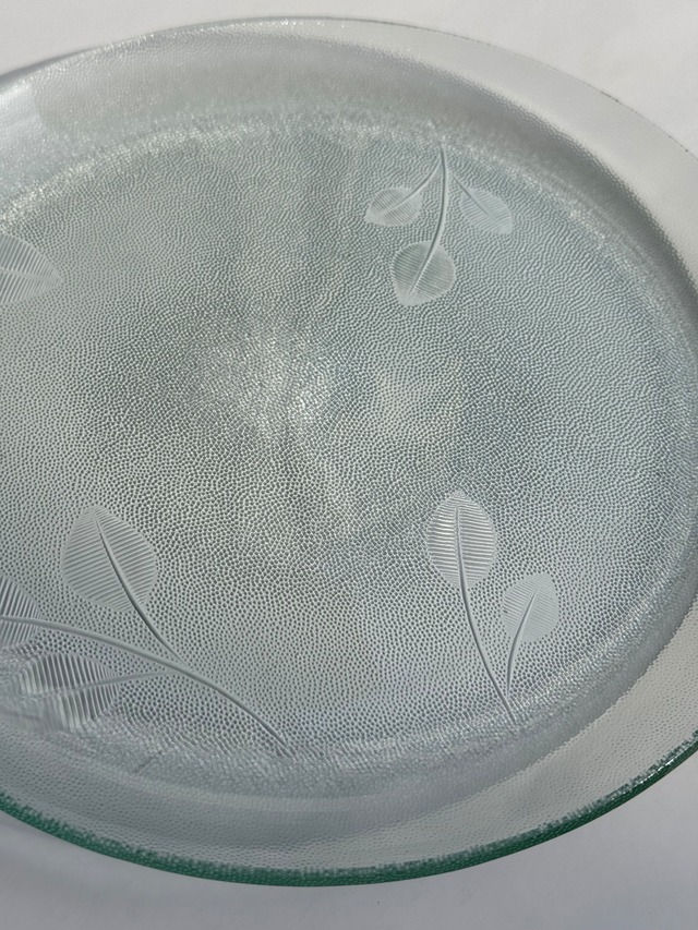 【受注生産】レトロガラス丸皿L みどり