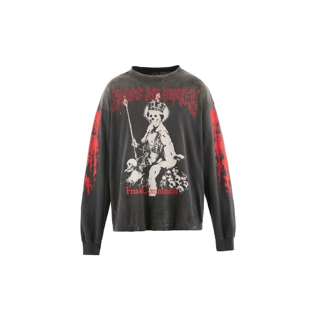 【SAINT Mxxxxxx】SM-HR1-0000-028/LS TEE/SAINT IS A KISS/BLACK